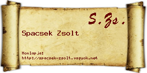 Spacsek Zsolt névjegykártya